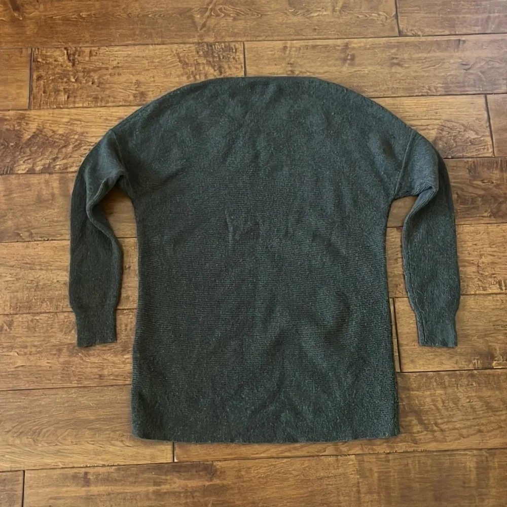 J Crew Wool Blend Ribbed Oversize Boat Neck Sweater